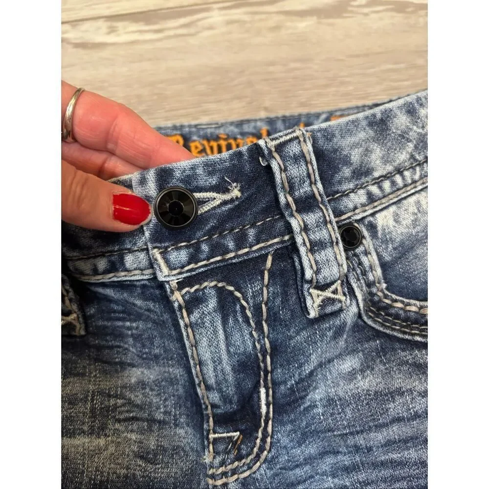 Rock Revival mid rise ankle skinny jeans size 25
